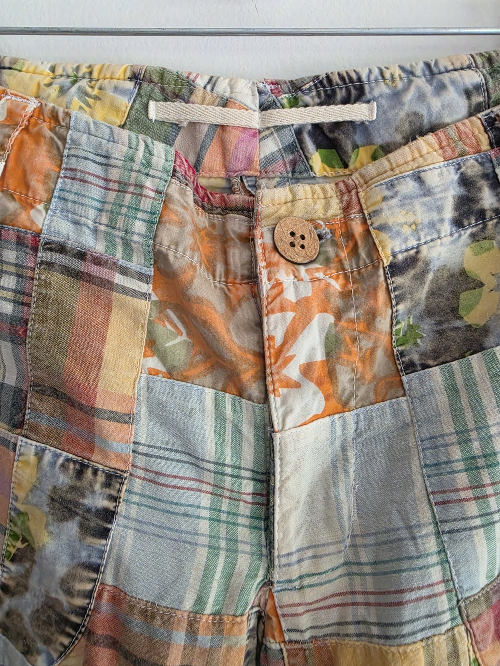 Tailor Vintage Patchwork Plaid Multi-Color Cargo Bermuda Madras Shorts 8 Y2k - Picture 4 of 8